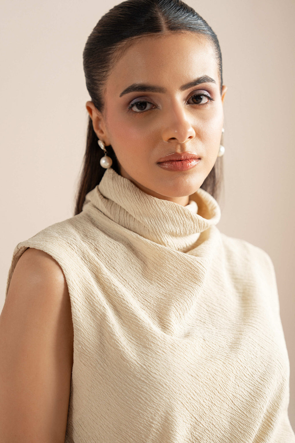Belted Sleeve-less Shell Set