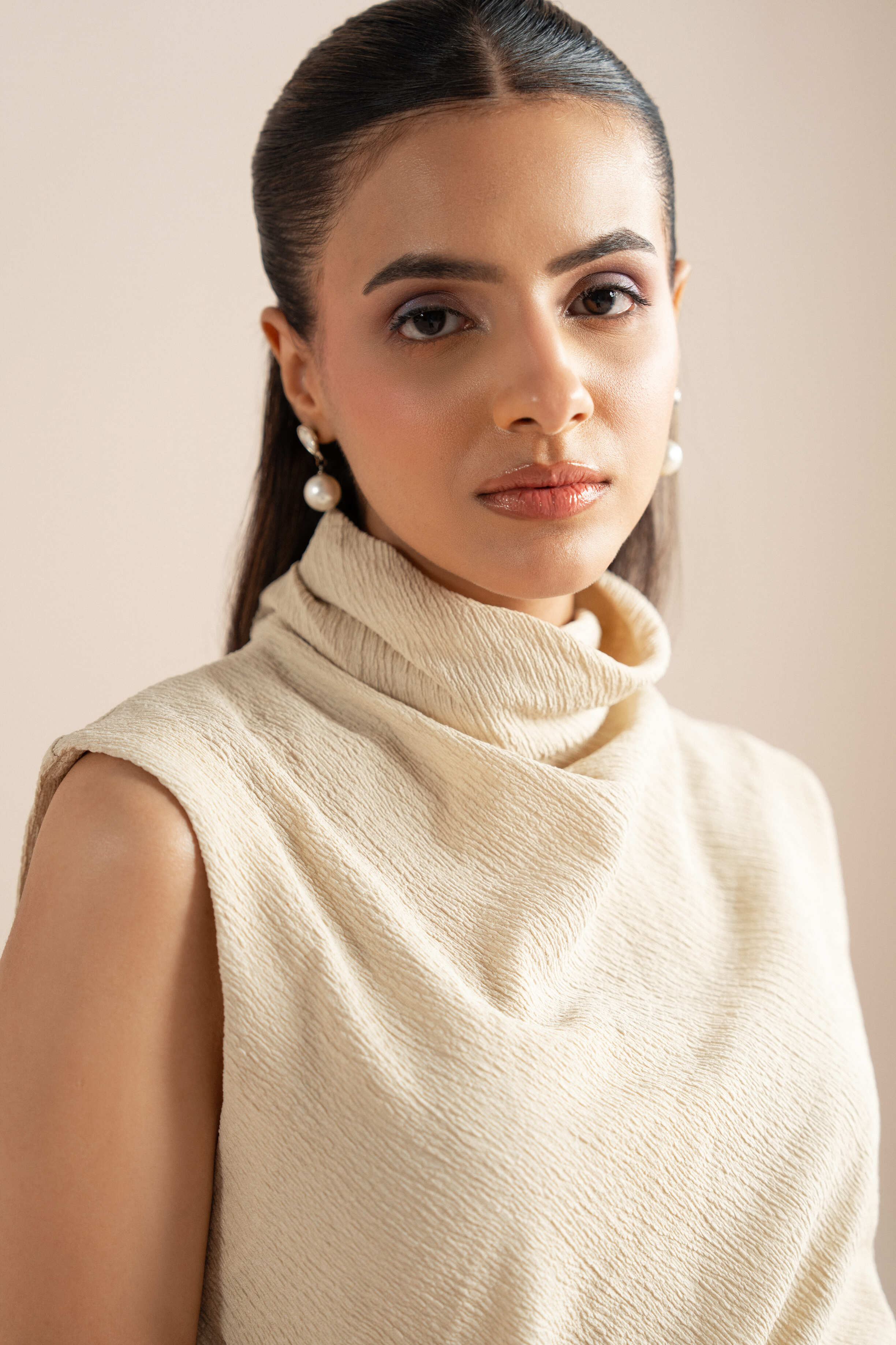 Belted Sleeve-less Shell Set