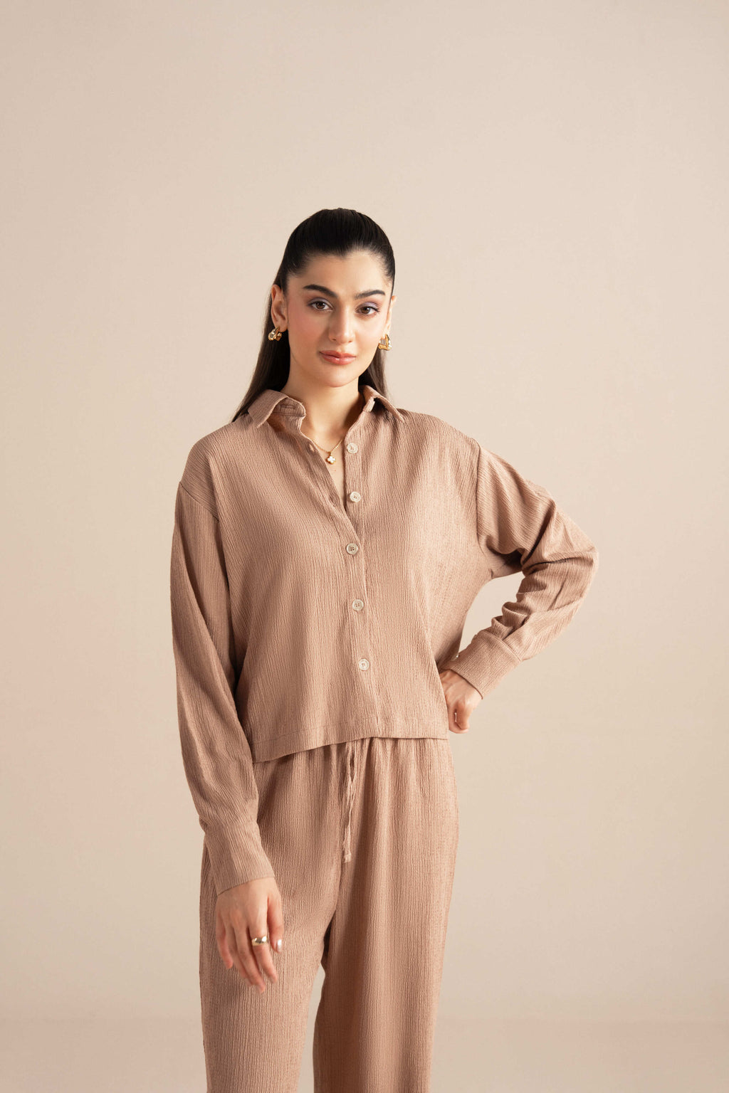 Crunchic Knit Button Down Set