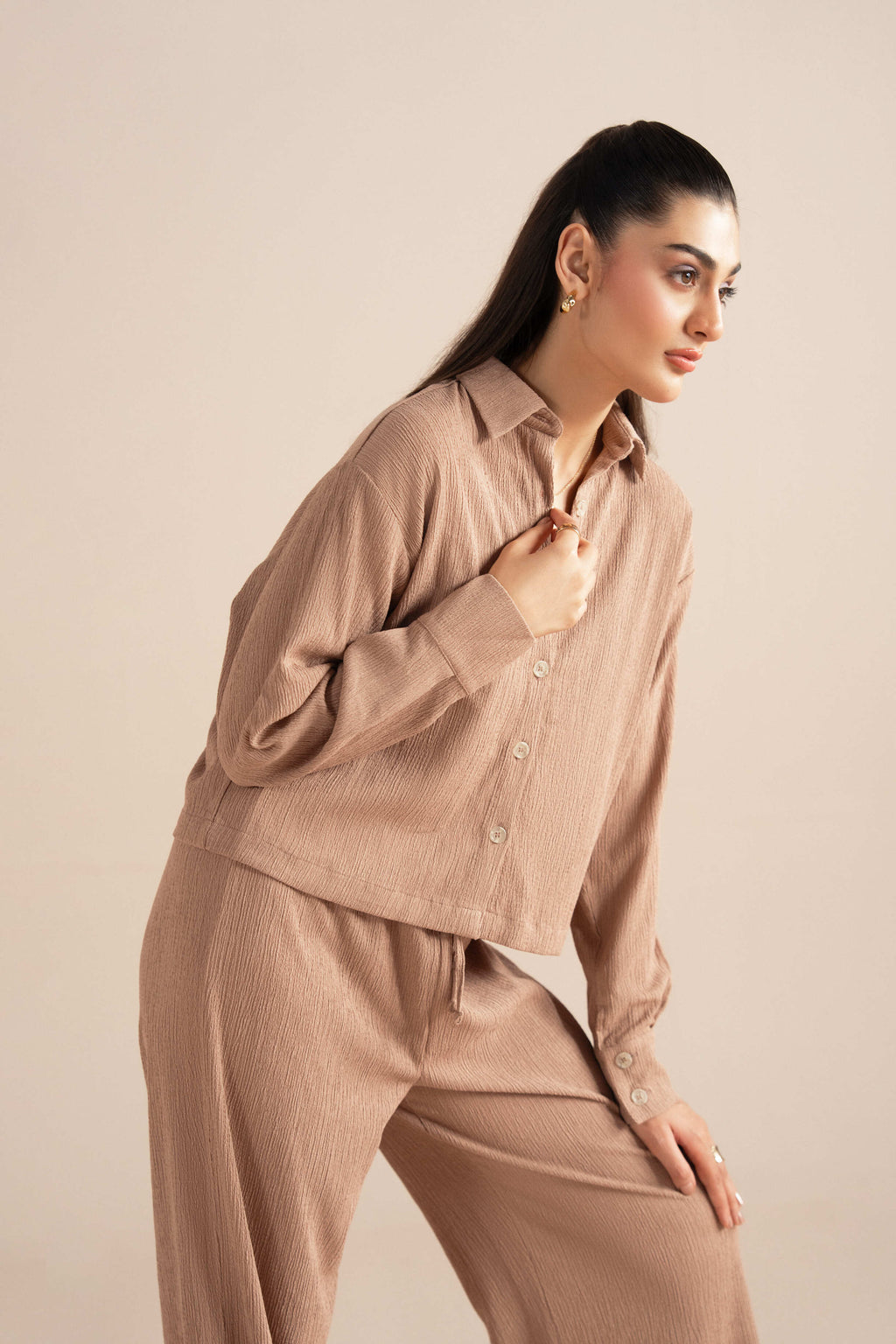 Crunchic Knit Button Down Set