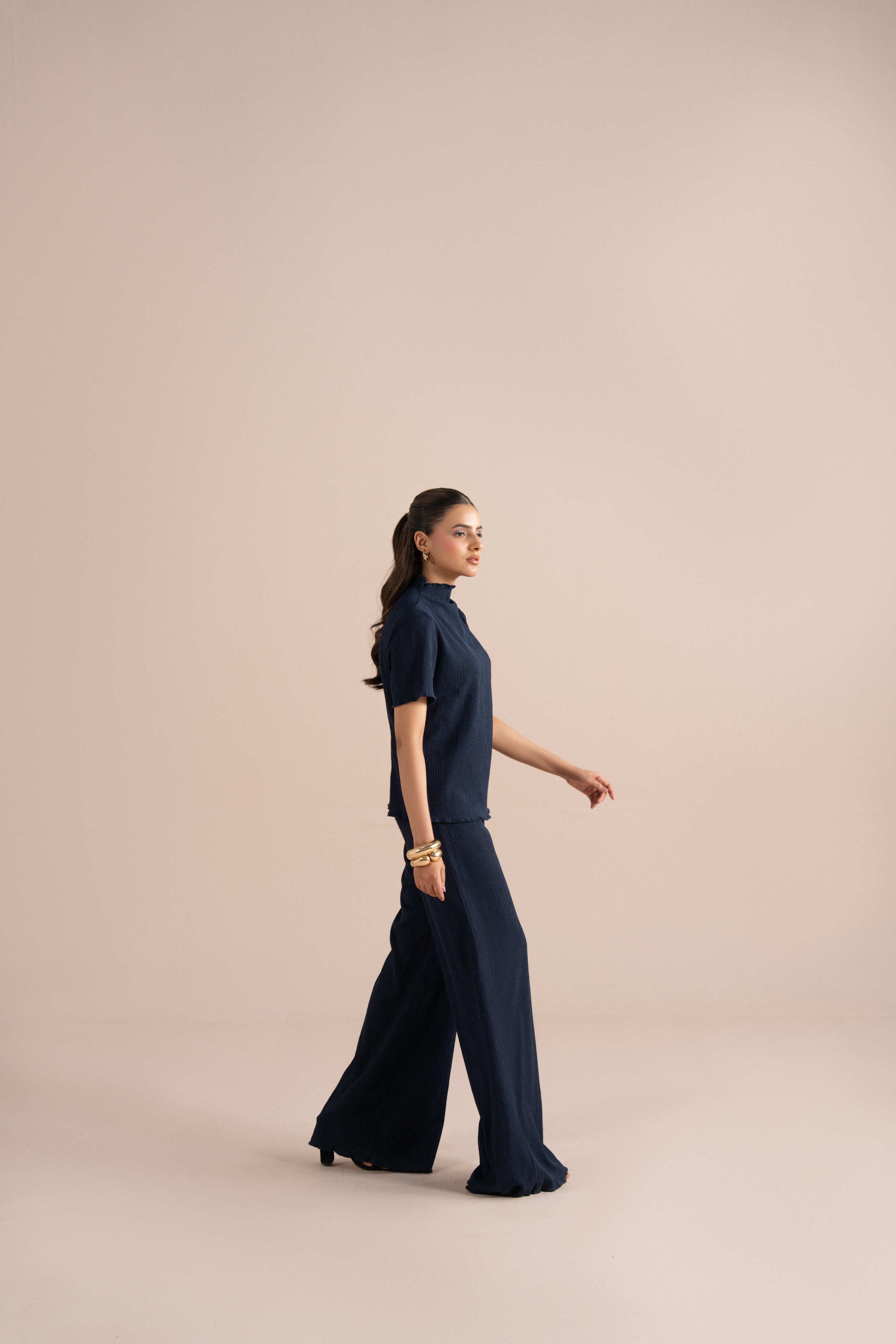 The Pleat-Neck Blouse Set