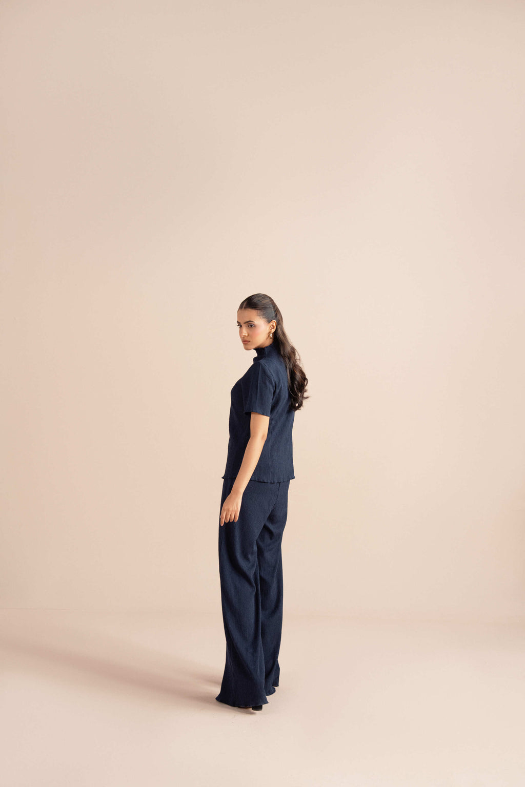 The Pleat-Neck Blouse Set