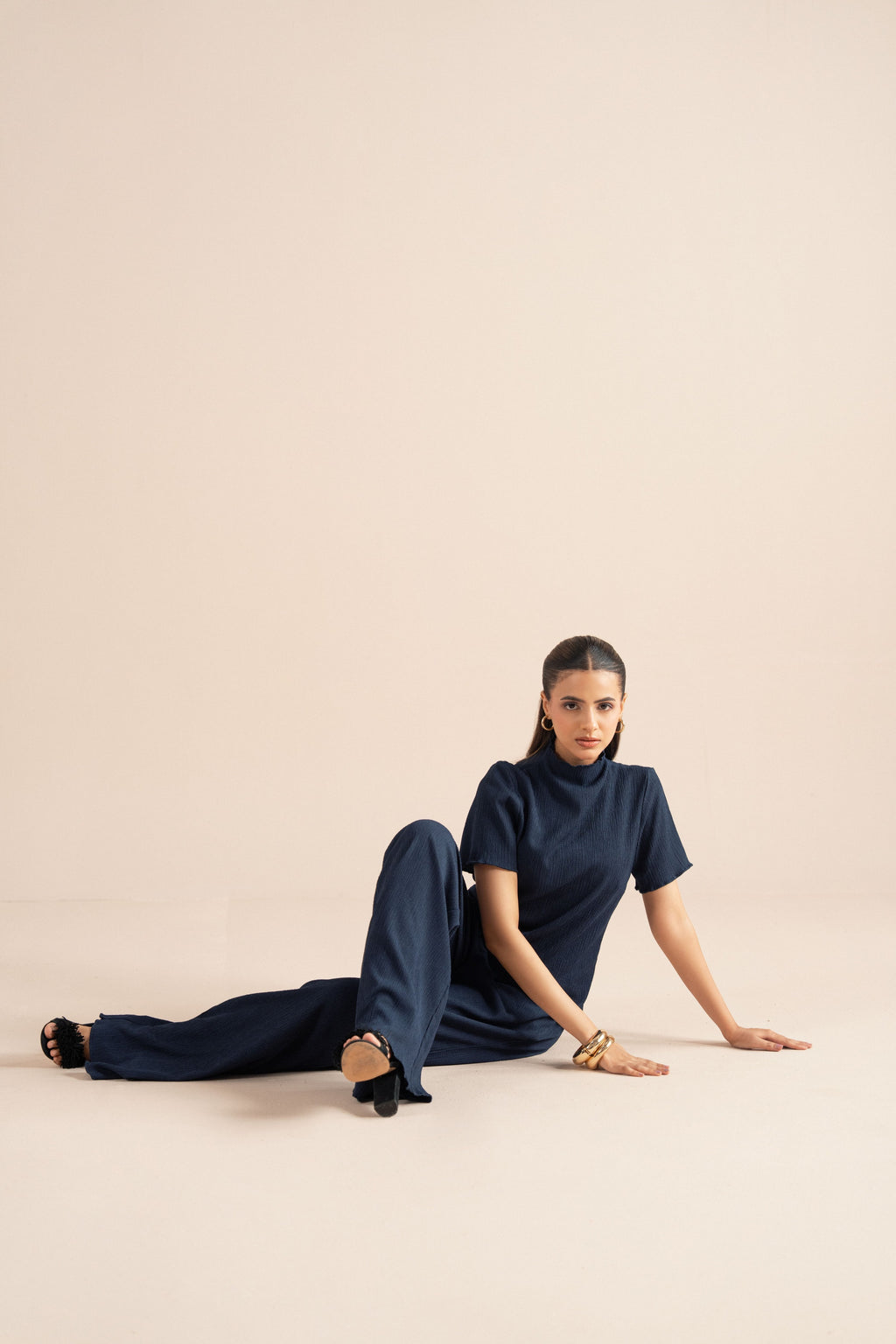 The Pleat-Neck Blouse Set
