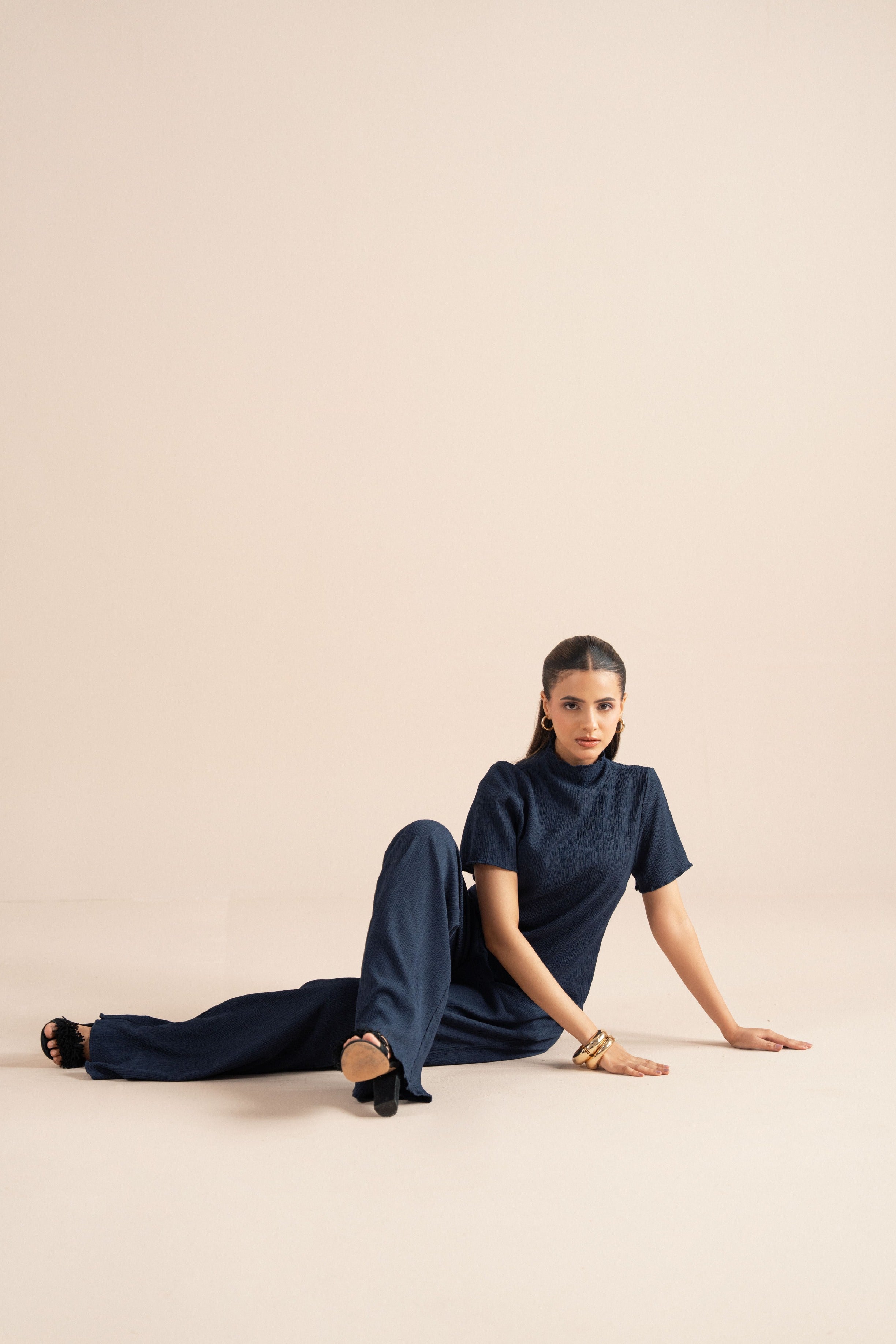 The Pleat-Neck Blouse Set