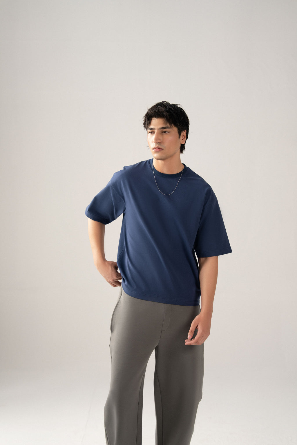 Midnight Blue Oversized Cotton Tee