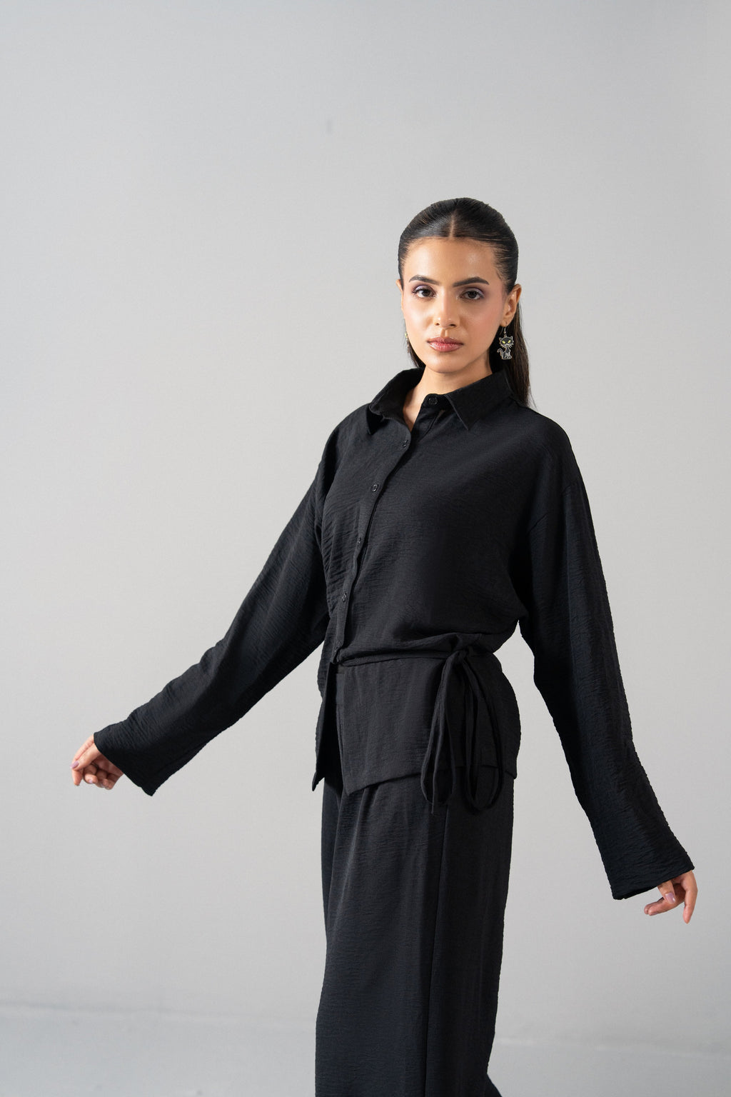 Placket-Tied Crunchic Set