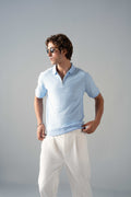 Textured Zipper Polo