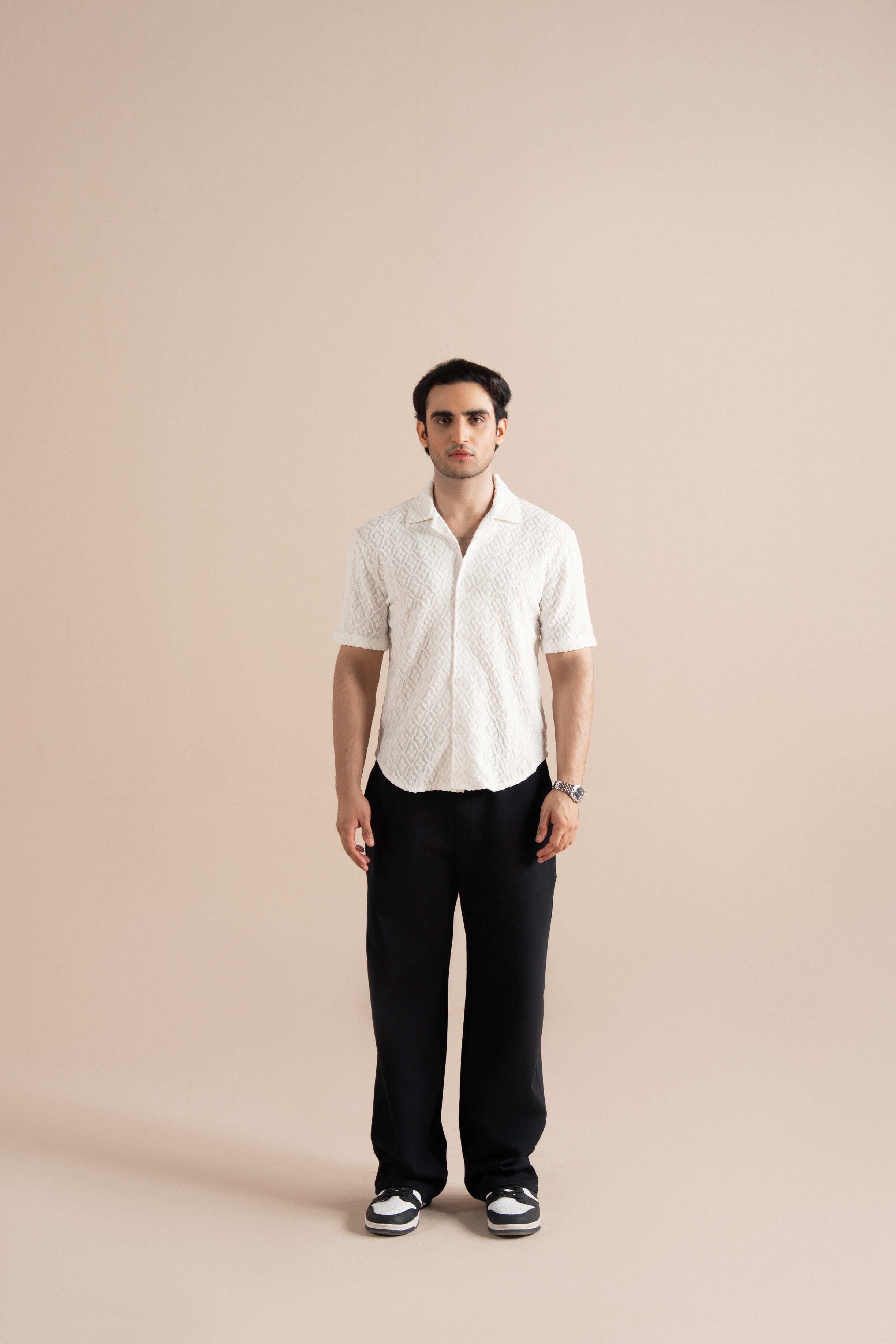 Self Textured Shirt White