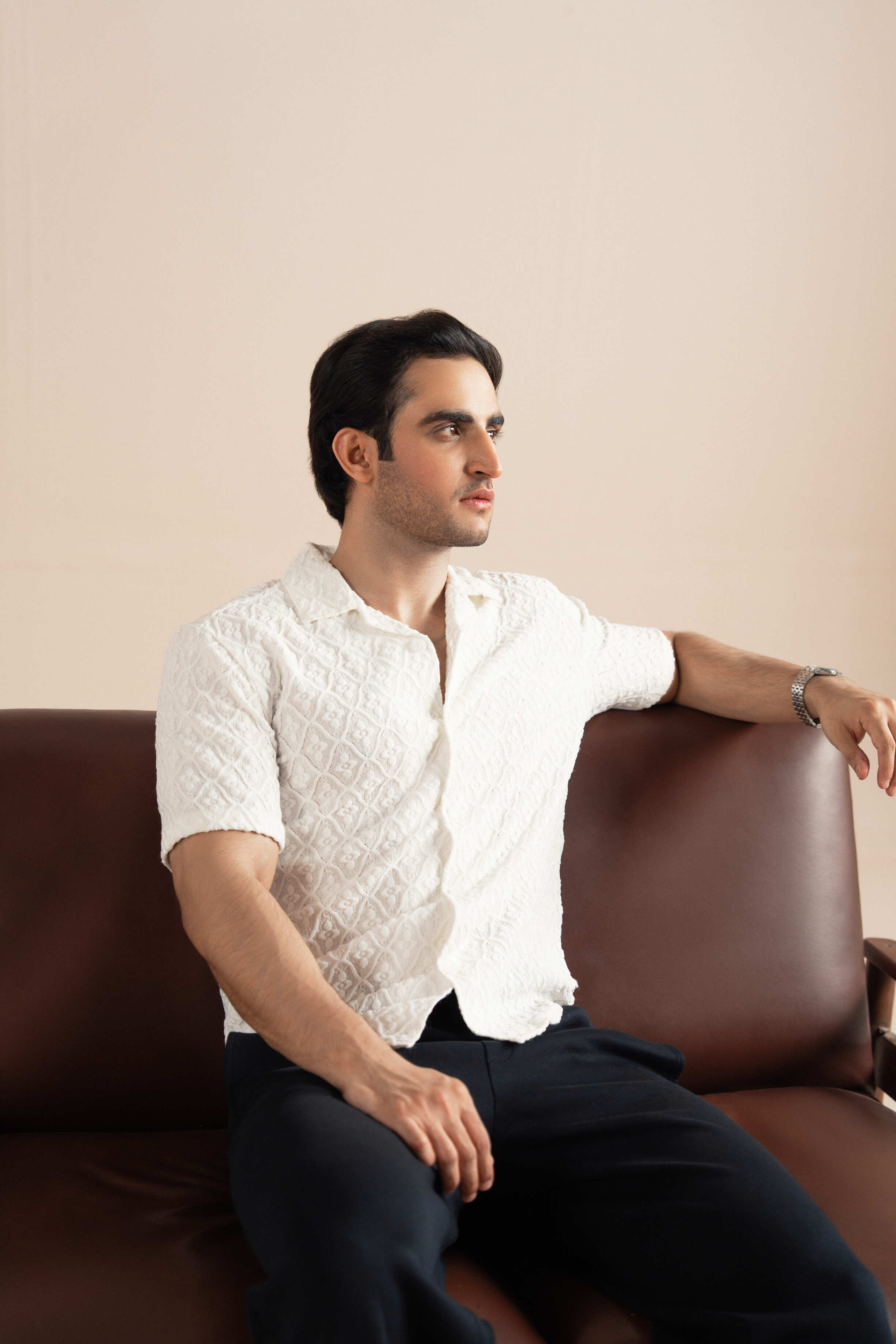 Self Textured Shirt White