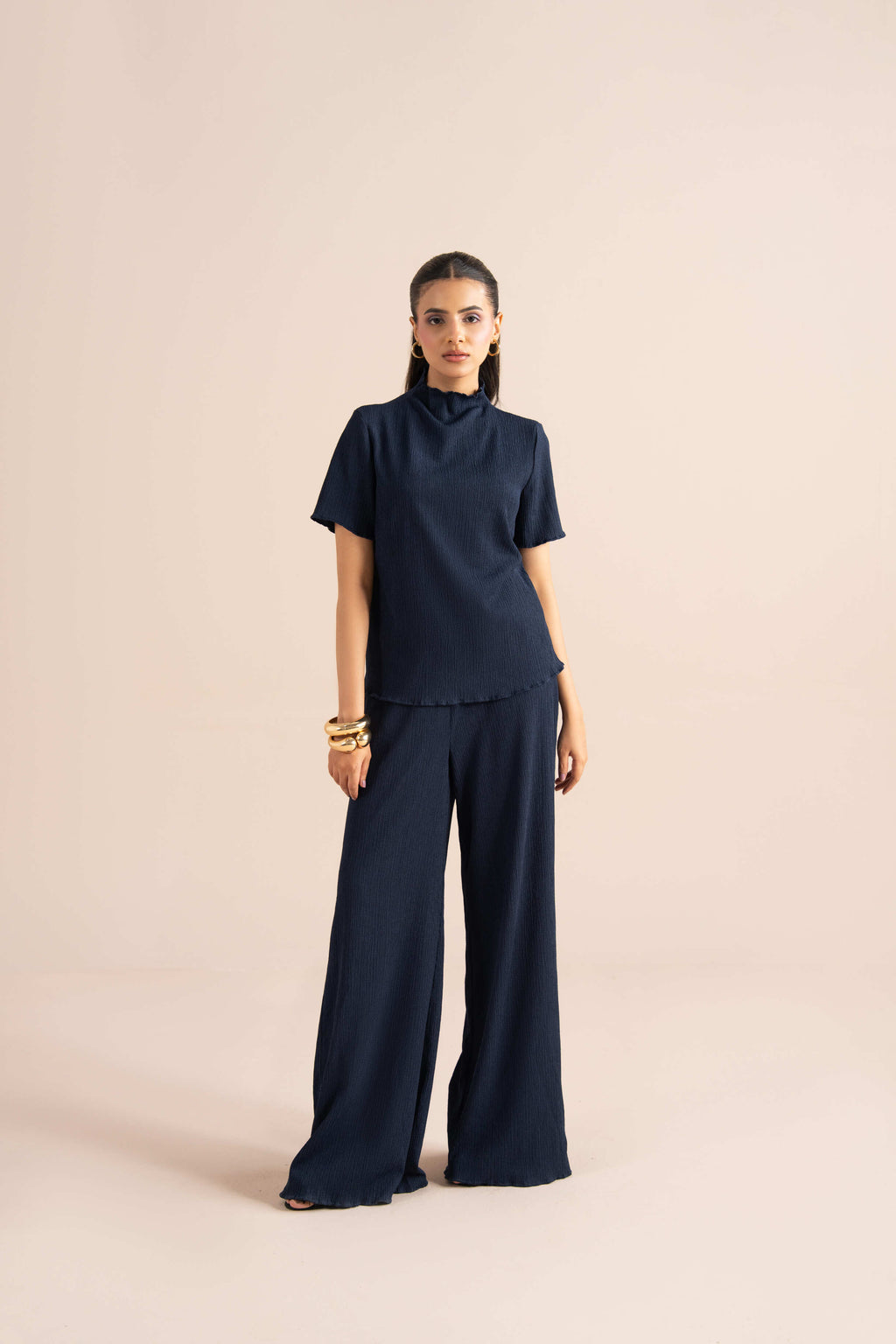 The Pleat-Neck Blouse Set