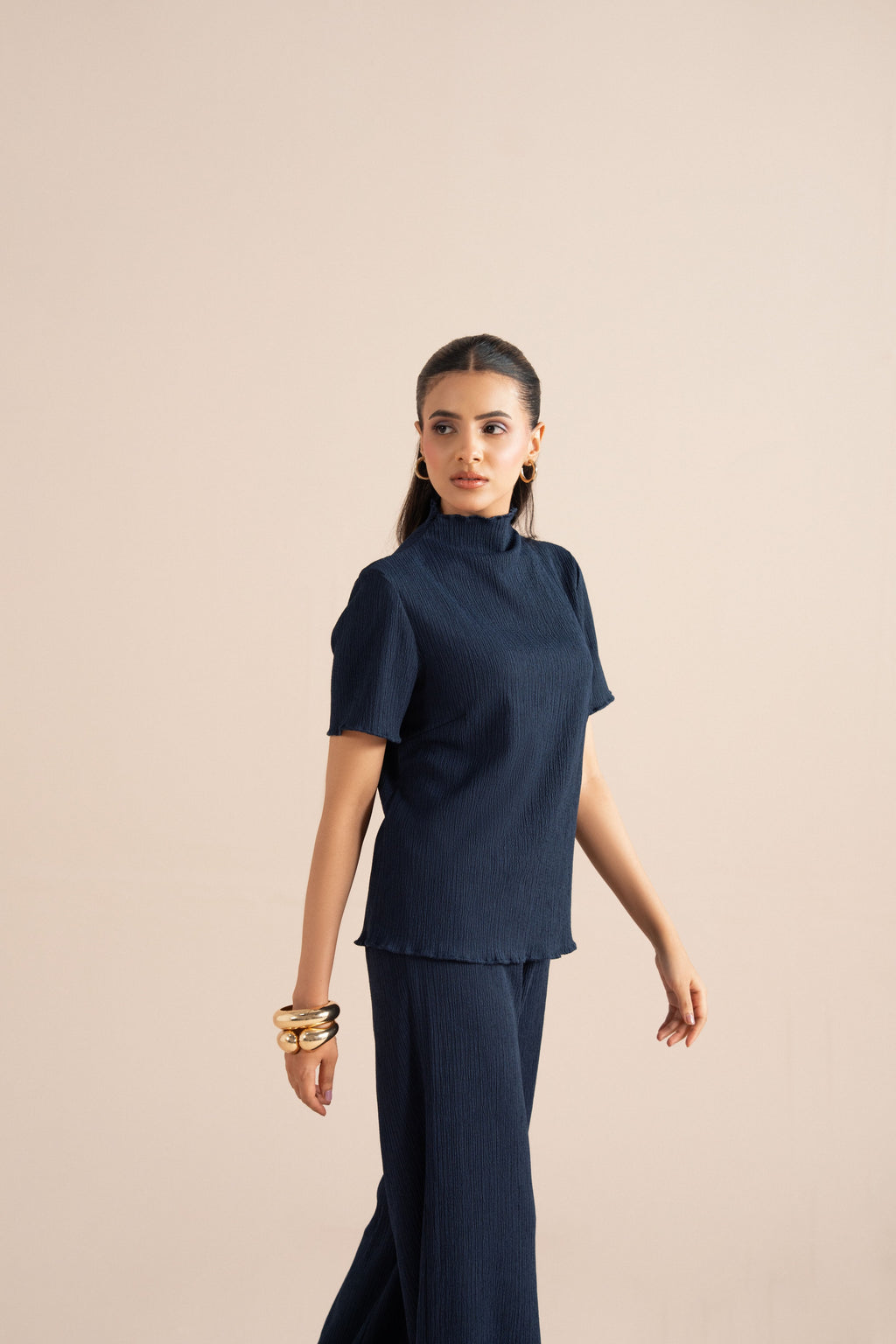 The Pleat-Neck Blouse Set