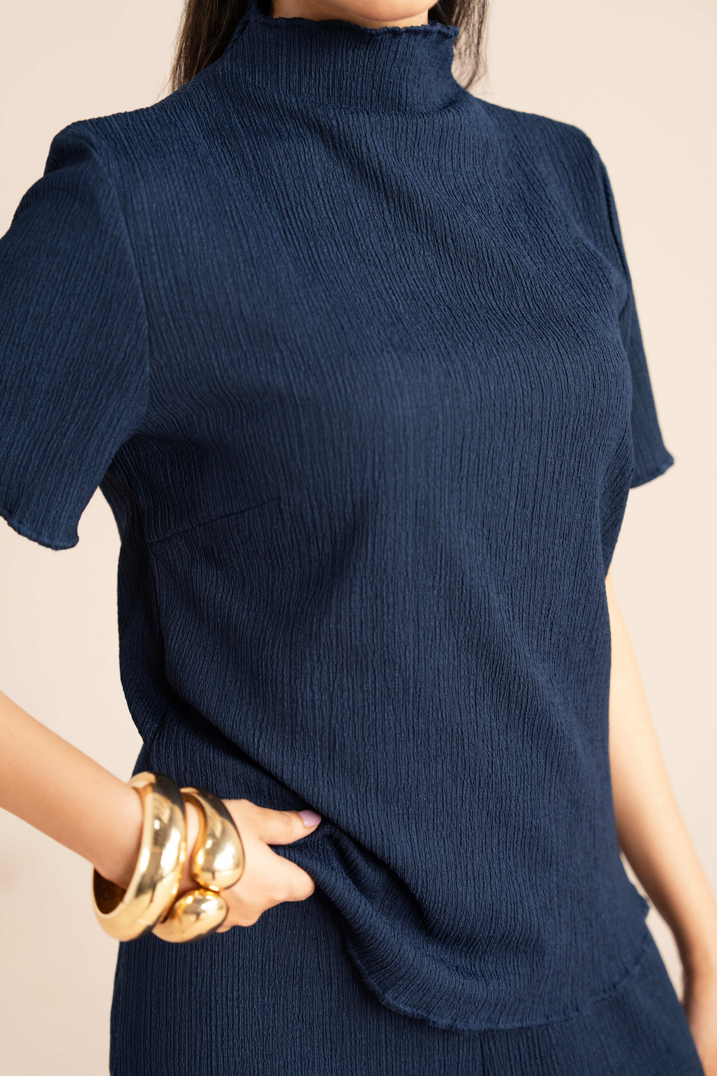 The Pleat-Neck Blouse Set