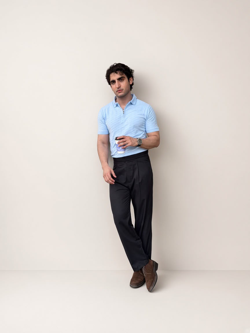 Straight Fit Pants Black