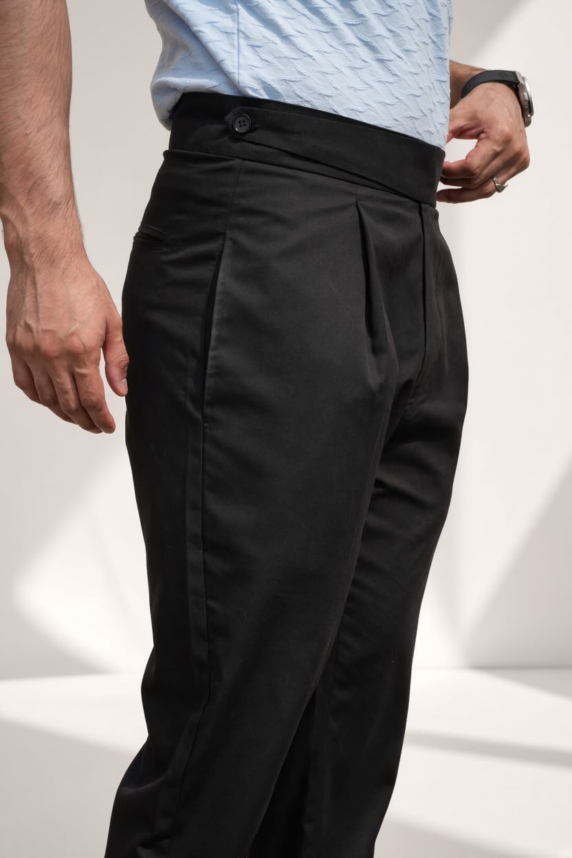 Straight Fit Pants Black