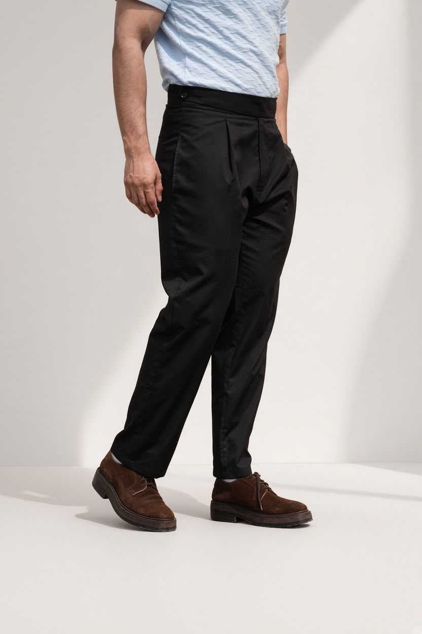 Straight Fit Pants Black