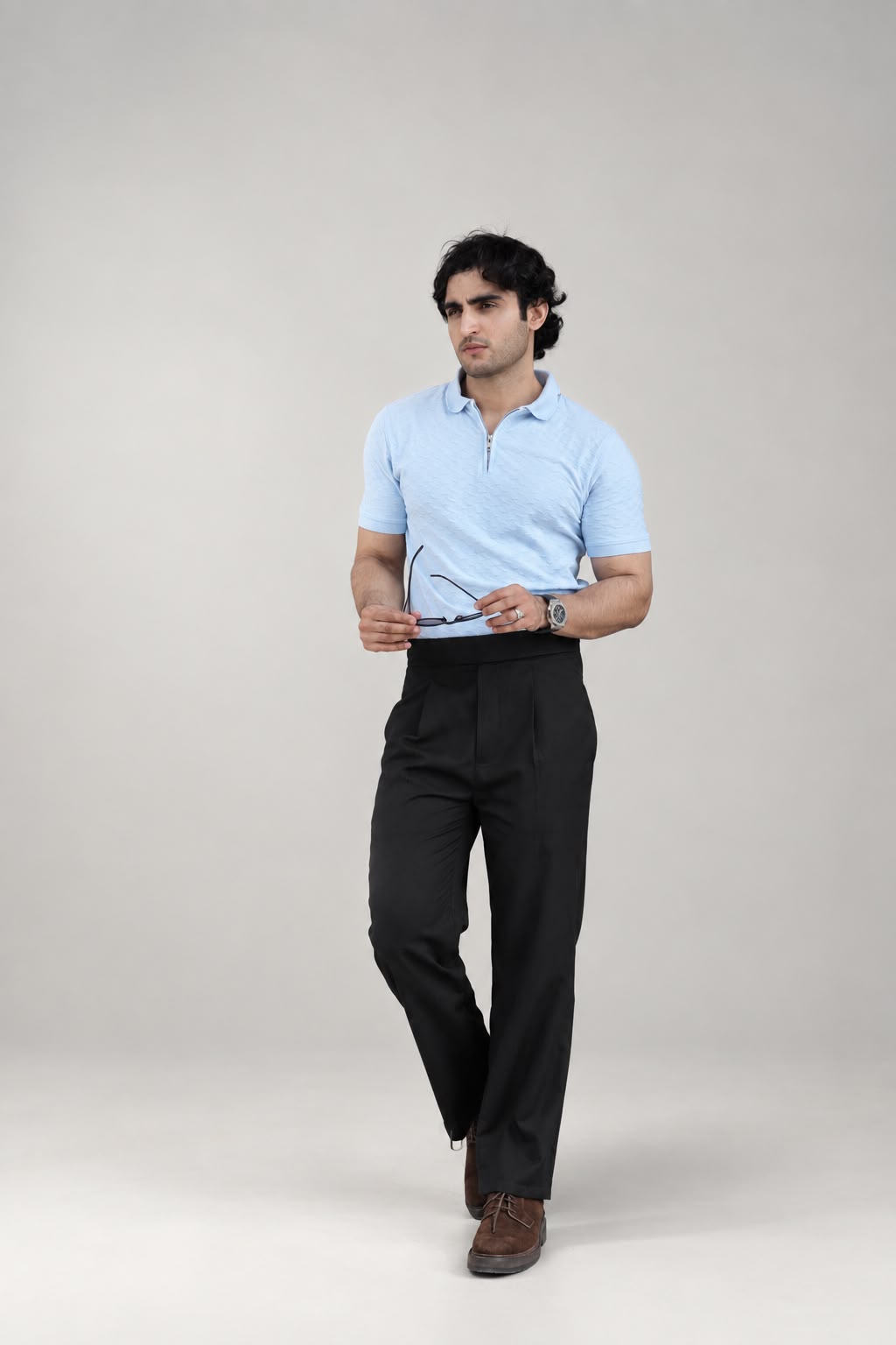 Straight Fit Pants Black