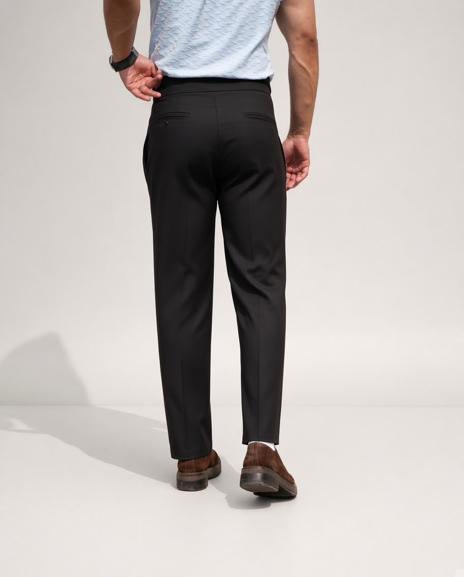 Straight Fit Pants Black