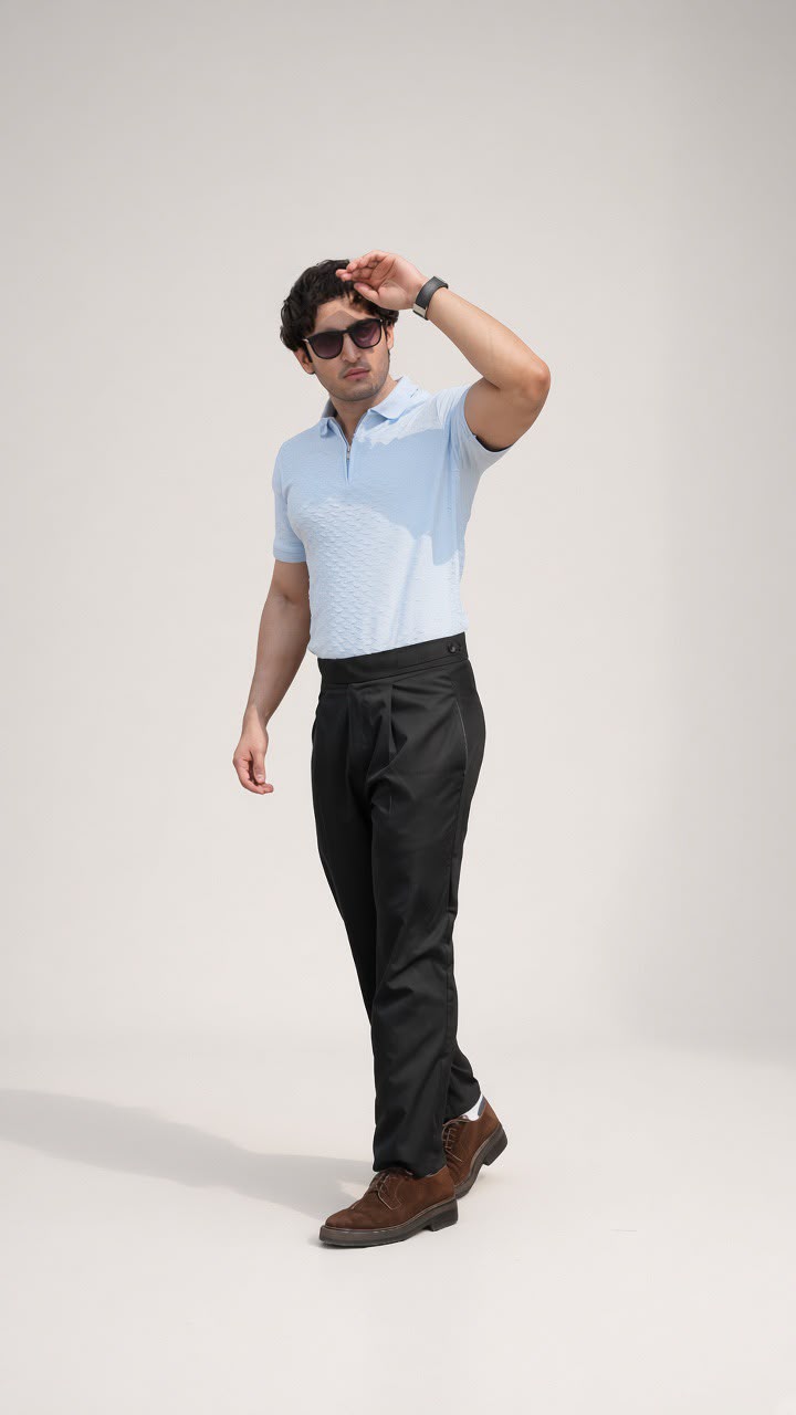 Straight Fit Pants Black